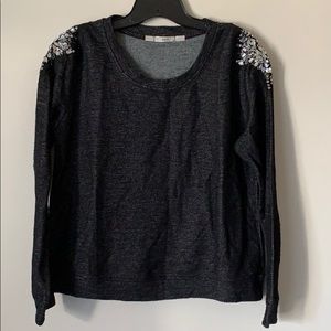 GIBSON (JUNIORS L) DARK GREY RHINESTONE SHOULDER